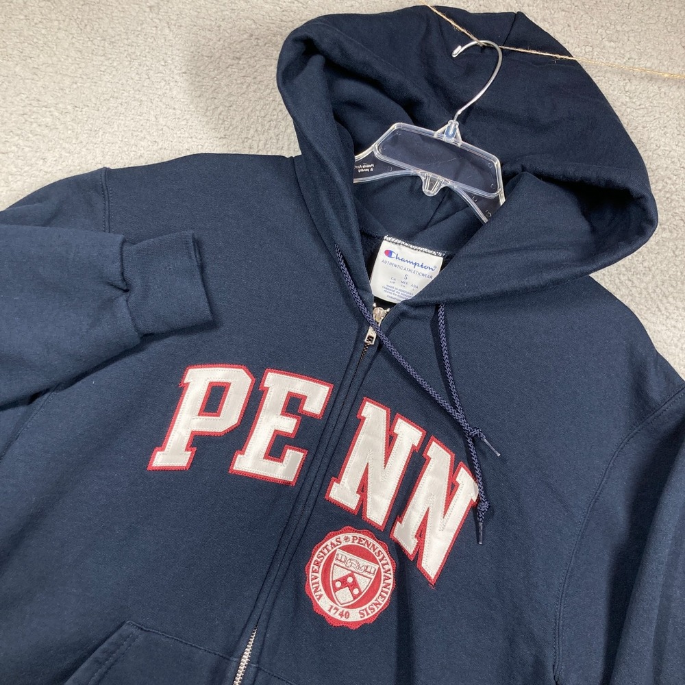 Champion Penn State Hoodie Unisex Adult Small Blue Full Zip Nittany Lions Sweat